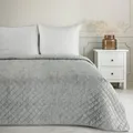 Eurofirany Marmor Decke Tagesecke mit elegantem Muster für Doppelbett Samt Velours Glamour Dekorativer Bettüberwurf (Silber, 170X210 cm), BLINK3