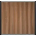 GartenLand WPC Zaun Set Shadowline Vertikal ca. 175 x 180 cm Sichtschutz Steckzaun Mahagoni Aluminium Anthrazit Ohne Pfosten