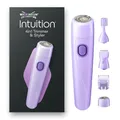 Wilkinson Sword Intuition 4in1 Gesichts- und Körperhaartrimmer für Frauen, Multizonen-Damenrasierer mit 4 Zubehörteilen, Kosmetiktasche, Reinigungsbürste und 1 AA-Batterie