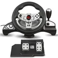 RS700 Gaming Rennlenkrad 270° Lenkbereich Ganghebel Gas und Bremspedal Vibrat...