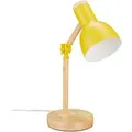 Relaxdays Schreibtischlampe Holz Gelb Verstellbar 45,5 cm x 14,5 cm 0,75 kg