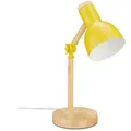 Relaxdays Schreibtischlampe, Mehrfarbig, Holz, Metall, Kunststoff, 14.5x45.5x14.5 cm, Lampen & Leuchten, Innenbeleuchtung, Tischlampen, Tischlampen