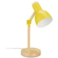 Relaxdays Schreibtischlampe Holz verstellbar Weiß,Gelb,Hellbraun