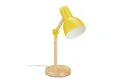 relaxdays Schreibtischlampe Holz verstellbar, gelb