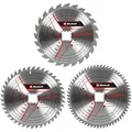 kwb by Einhell Kreissägeblattsatz 3-tlg. 210x30 mm Stat. Sägen-Zubehör (3x HM-Sägeblätter, Ø210x30 mm, 1x 24 Z, 1x 42 Z, 1x 60 Z, passend für Einhell Tischkreissägen und Kapp-Gehrungssägen), 49587805