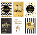 Edition Seidel Set 6 exklusive Premium Geburtstagskarten mit feiner Goldprägung und Umschlag. Glückwunschkarte Grusskarte Geburtstag Geburtstagskarte Mann Frau Karten Happy Birthday Billet Sprüche