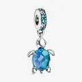 PANDORA Meeresschildkröte Murano Glas Sterlingsilber Pandora Moments 798939C01