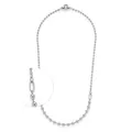 JEWELS BY LEONARDO Halskette Clip & Mix Dotty • mittellange Kugel-Kette aus silberfarbenem Edelstahl • Mix aus feinen und kräftigeren Kugeln • 60-61,3 cm Länge • Schmuck Geschenk für Frauen • 024922
