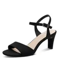 Tamaris Damen Sandaletten, Frauen Sandalen,Sommersandalen,bequem,flach,Sommerschuhe,Freizeitschuhe,offene Schuhe,Strandschuhe,Black,36 EU