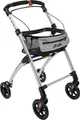 FabaCare Indoor Rollator Jaguar, schmal mit Tablett, Leichtgewicht Wohnungsrollator faltbar, Heimrollator, bis 100 kg, Champagner