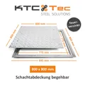 SA-80 Stahl Schachtabdeckung verzinkt begehbar 800 x 800 mm Tränenblech