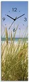 ARTLAND Wanddeko Wanduhr ohne Tickgeräusche Glas Quarzuhr 20x60 cm Rechteckig Lautlos Strand Ostsee Meer Landschaft Düne Natur Maritim S9OJ