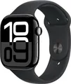 Apple Watch Series 10 GPS + Cellular 46mm Jet Black Aluminium Case mit Black Sport Band - S/M (MWY33QF/A)
