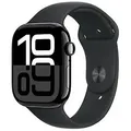 Apple Watch Series 10 46 mm Aluminiumgehäuse diamantschwarz am Sportarmband S/M schwarz [Wi-Fi + Cellular]
