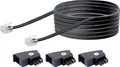 Schwaiger Telefon Anschlusskabel TAL6310 533 TAE (F) RJ11 schwarz, 10,0m, 3x TAE (F) / 1x RJ11