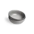 Springlane Müslischale 2er Set Misty Cliff Steingut Grau Meliert – Kratzfest, Mikrowellengeeignet & Spülmaschinenfest – Ø 16 x 6 cm Schüssel für Müsli, Suppe & Bowls