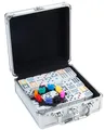 Engelhart - 250160 - Mexikanisches Domino Zug D12 - Metallkoffer - 91 Dominosteine - Zubehör - 2 bis 8 Spieler