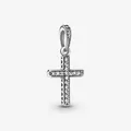PANDORA Charm Anhänger Bead Kreuz 925 Sterlingsilber weiße Steine Damen 397571CZ