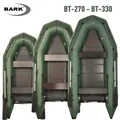 BARK Boote Schlauchboot für Motor BARK BT (2.7m - 3.3m) für 2-4 Personen, (mit 2 Paddeln und Zubehör), Komplettset mit Tragetasche, Fußpumpe und Reparaturkit, Grün