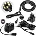 CLGarden Springbrunnenpumpe Set SP1-S mit warmweißer LED Beleuchtung für Springbrunnen Garten Wasserspiel Zierbrunnen Quellstein Pumpe außen 12V...