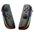 Für Nintendo Switch Split Controller mit Hall Joysticks und RGB Schwarz - Schwarz