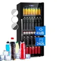 Klarstein Mini Kühlschrank mit Glastür, Mini-Kühlschrank für Zimmer, Getränkekühlschrank Klein mit Verstellbaren Ablagen, Kleiner Kühlschrank 242 Liter, Indoor/Outdoor Kühlschrank Leise