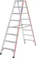 Hymer Stufenstehleiter, beidseitig begehbar, 2x8 Stufen, senkr. Höhe 1,85 m, Reichhöhe 3,38 m, Gewicht 10,5 kg