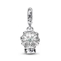 PANDORA Schneeflocke Schneekugel Charm-Anhänger aus Sterling Silber, mit Cubic Zirkonia Steinen verziert, Moments Collection, kompatibel Moments Armbändern, 792369C01