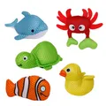 alldoro 60326 Aquanauts - Badewannen-Spielzeug - 5er Set, Polyester, 10-12 cm, bunt - schwimmende Badetiere für Kinder