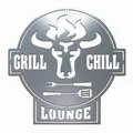 Gartenschild | Grill Schild | Bulle Grill & Chill Lounge | Stahl