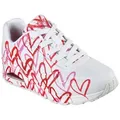 Skechers UNO-SPREAD THE LOVE Wedgesneaker Freizeitschuh, Halbschuh, Schnürschuh mit coolem Graffiti-Print rot|weiß 35 EU