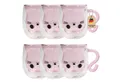 Intirilife Gläser-Set, 6-tlg., Glas, Thermo Glas Doppelwandig 200ml Kaffeetasse Teetasse Katzendesign 6-tlg