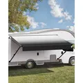 VEVOR Wohnwagen Markise einziehbare RV Markisen (548,64 cm) wasserdichte Wohnmobil-Markise mit Aluminiumlegierungsrahmen, Außenmarkise mit schwarzem Ständer & schwarzen Stoffen mit Farbverlauf