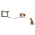 Katzen Kletterwand TOP Wand-Kratzbaum Hängebrücke Sisal Höhle Massivholz