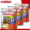 Wilckens 3 x 750 ml Buntlack 2in1 glänzend RAL 3000 Feuerrot innen und außen
