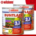 Wilckens 2 x 750 ml Buntlack 2in1 glänzend RAL 3000 Feuerrot innen und außen