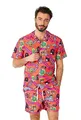 OppoSuits 2-teiliges Hawaii Sommer-Set für Herren - Rick & Morty Sommer-Strandkleidung - Inklusive Kurzarmhemd und Shorts