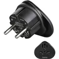 hama 00223454 Reiseadapter Typ E und F, 3-polig, universal, Welt nach Europa, Schwarz