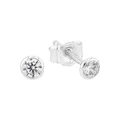 Amor Ohrstecker 925 Sterling Silber Damen Ohrschmuck, mit Zirkonia synth., 0,3 cm, Silber, Kommt in Schmuck Geschenk Box, 9062133