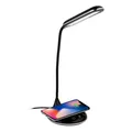 Grundig Tischleuchte mit Handyladegerät Kabellos USB LED Flexibel biegbar Schwar