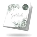 MAVANTO Gästebuch Hochzeit mit Fragen zum Ausfüllen - Hochwertiges Hochzeitsgästebuch für unvergessliche Erinnerungen (44 Doppelseiten, Eukalyptus)