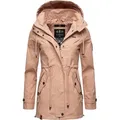 Marikoo Outdoorjacke Nyokoo modische Baumwoll Übergangsjacke mit großer Kapuze rosa M (38)