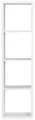 FORTE Mauro Regal 1x4 Fächer, Holzwerkstoff, Weiß, (B*H*T): 38.2 x 141.8 x 32.9 cm