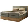 Boxspringbett mit Bettkasten Wood Classic King , grau , Maße (cm): B: 184 H: 120