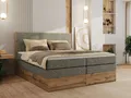 MKS MÖBEL Boxspringbett WOOD CLASSIC KING (Packung, Set, Topper T25/Visco, hohe Kopfteil, Multipocket-Matratze), Polsterbett, zwei Bettkästen, Möbelplattenelementen