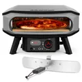COZZE Gas Pizzaofen mit Drehfunktion 17 Zoll - Großer Pizza Ofen Gas Outdoor (50mbar) mit Rotation - Pizza Backofen für Familienpizzen