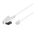 Wentronic Goobay TAE-F-Anschlusskabel (Universal-Pin Out), Weiß, 3 m - TAE-F-Stecker auf RJ11/RJ14-Stecker (6P4C) (68539)