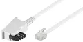 Telefon Kabel 3 m weiß TAE F Stecker > RJ11 Stecker universal Belegung 3,0m
