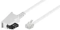 Telefonkabel (Universal Pinout), TAE-F-Stecker RJ11-Stecker, 3m, weiß
