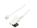 68539 Kabel: Telefon RJ11-Stecker,TAE F-Stecker 3 meter weiß Ader: CCA GOOBAY